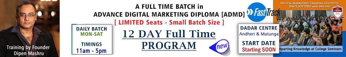 12 Day Full Time - Digital Marketing Courses in Mumbai